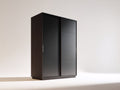 Armadio - Legno-Metallo - 130x60x200 cm - Nero - Moderno geometrico