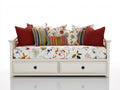 Divano letto - Legno-Tessuto - 200 x 100 x 82 cm - Bianco-Multicolore - Stile country