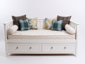 Divano letto - Legno-tessuto - 205x98x88 cm - Bianco-Crema - Classico moderno