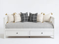 Divano letto - Legno-tessuto - 206x99x87 cm - Bianco-Grigio - Classico casual