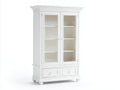 Vetrina-Legno-Vetro-Metallo-110x45x190 cm-Bianco-Stile classico