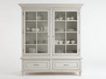 Vetrina-Legno-Vetro-Metallo-125x45x185 cm-Bianco anticato-Stile country