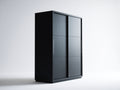 Armadio - Legno-Metallo - 125x58x195 cm - Nero - Contemporaneo lineare