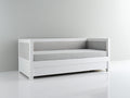 Divano letto - Legno-tessuto - 205x97x84 cm - Bianco-Grigio chiaro - Moderno essenziale