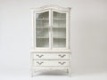 Vetrina-Legno-Vetro-Metallo-108x47x193 cm-Bianco anticato-Stile provenzale