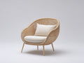 Poltrona da giardino - rattan intrecciato-tessuto - 82x76x86 cm - beige naturale-crema - stile boho