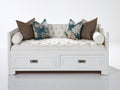 Divano letto - Legno-tessuto - 209x101x90 cm - Bianco-Crema - Classico contemporaneo