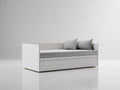 Divano letto - Legno-tessuto - 205x96x82 cm - Bianco-Grigio chiaro - Moderno minimalista