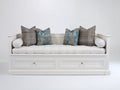 Divano letto - Legno-tessuto - 212x103x90 cm - Bianco-Avorio - Classico contemporaneo